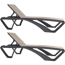 Sonnenliegen Marina Club Resol Kunststoff Grau Beige (2er Set)