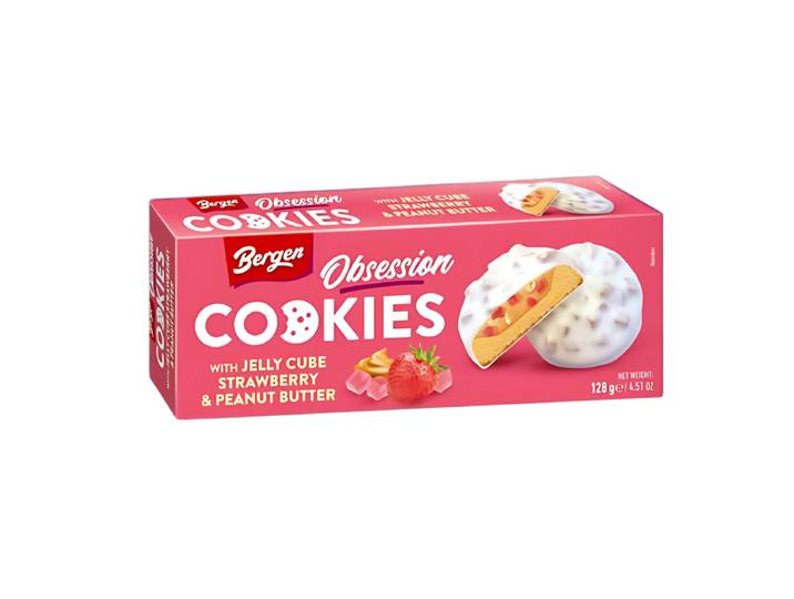 BERGEN Biscuits à la gelée de fraise et beurre de cacahuètes - 128 g