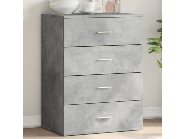 HEFZGDB Sideboard Betongrau 60x39x80 cm aus Holzwerkstoff im modernen Design für die Wohnzimmereinrichtung, robust mit feuchtigkeitsbeständiger Oberfläche und langlebig mit hoher