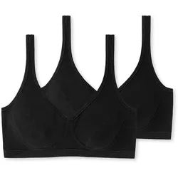 2 Schiesser Bustiers mit Cups - Damen - Gr. 75A - schwarz