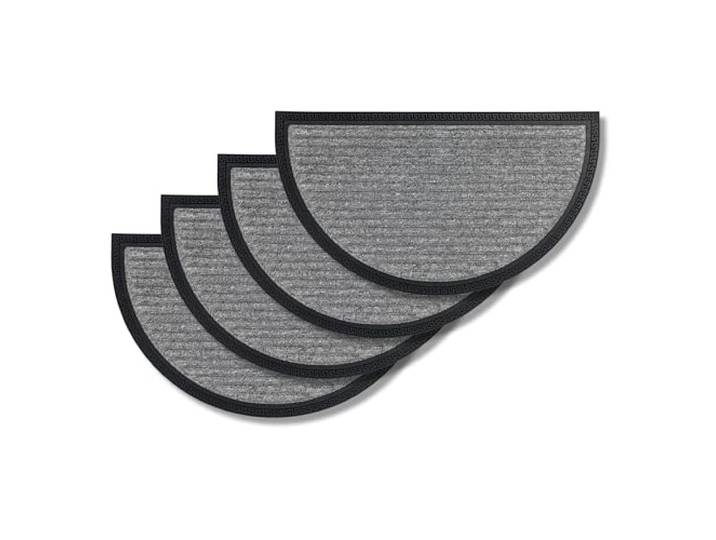 Astra Fußmatte Außen & Innen - Silber Linien 40 x 70 cm 4er Set (Halbkreis)