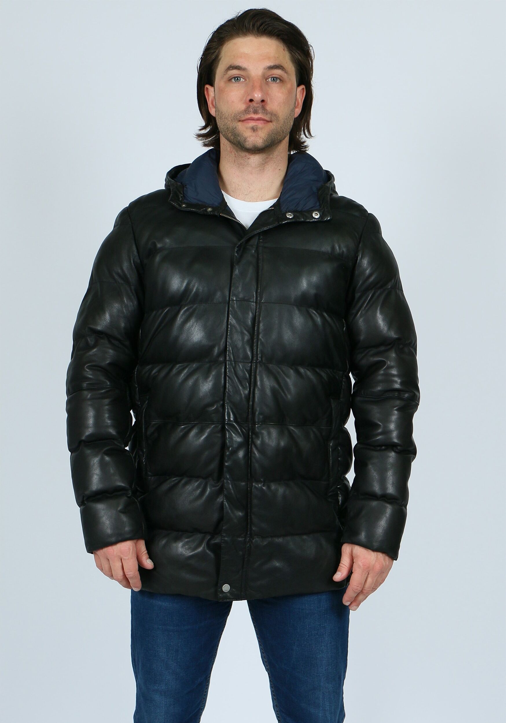 Kurzmantel FREAKY NATION "Outstanding-FN", Herren, Gr. M(46), schwarz, Oberstoff: 100% Leder. Futter: 100% Polyamid, Mäntel Kurzmantel