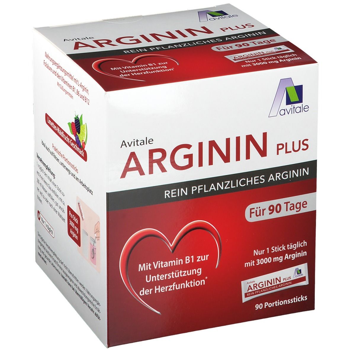 Arginin Plus Vitamin B1+B6+B12+Folsäure Sticks 90x5,9 g Pulver