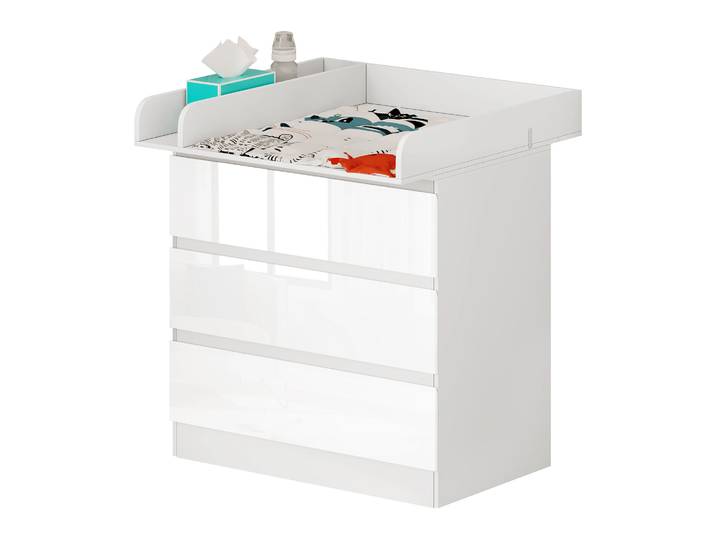 WOLTU 1 ensemble Table à langer bébé 3 tiroirs coffre rangement salon armoire buffet armoire Table de chevet pour chambre