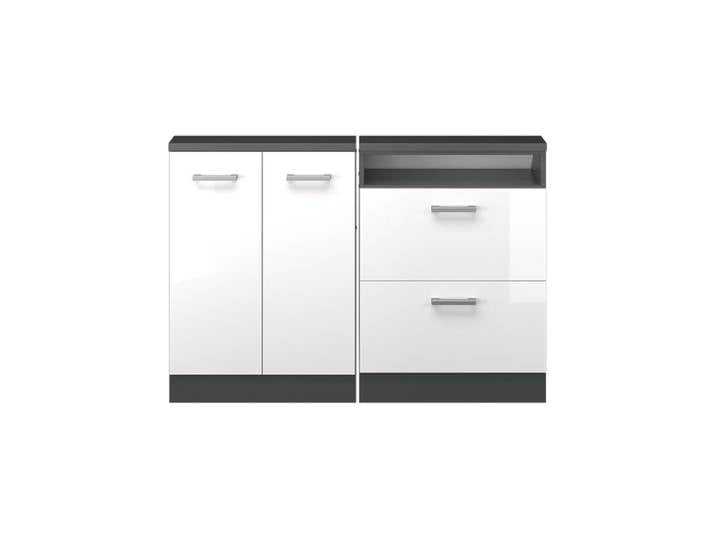 Ensembles de meuble de rangement sous pente Rion Lot de 2 Blanc Haute brillance Vicco 55959