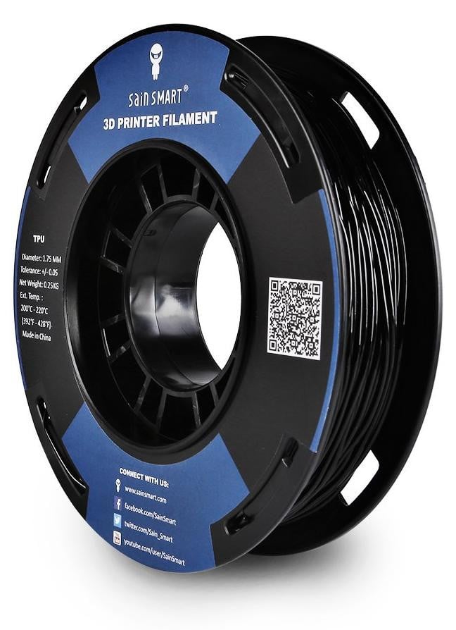 SainSmart TPU flexibel 3D-filament 1,75 mm, 250g, Shore 95A, zwart