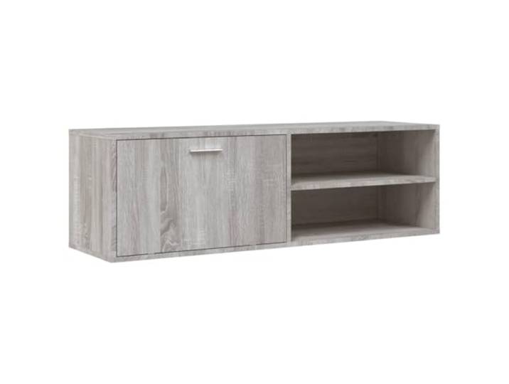 KGFHERENB TV-Schrank Grau Sonoma 120x34x37 cm Fernsehtisch Praktisches Medienmöbel für Wohnzimmer und Schlafzimmer mit geräumigen Fächern und ebener Stellfläche für Dekoration.