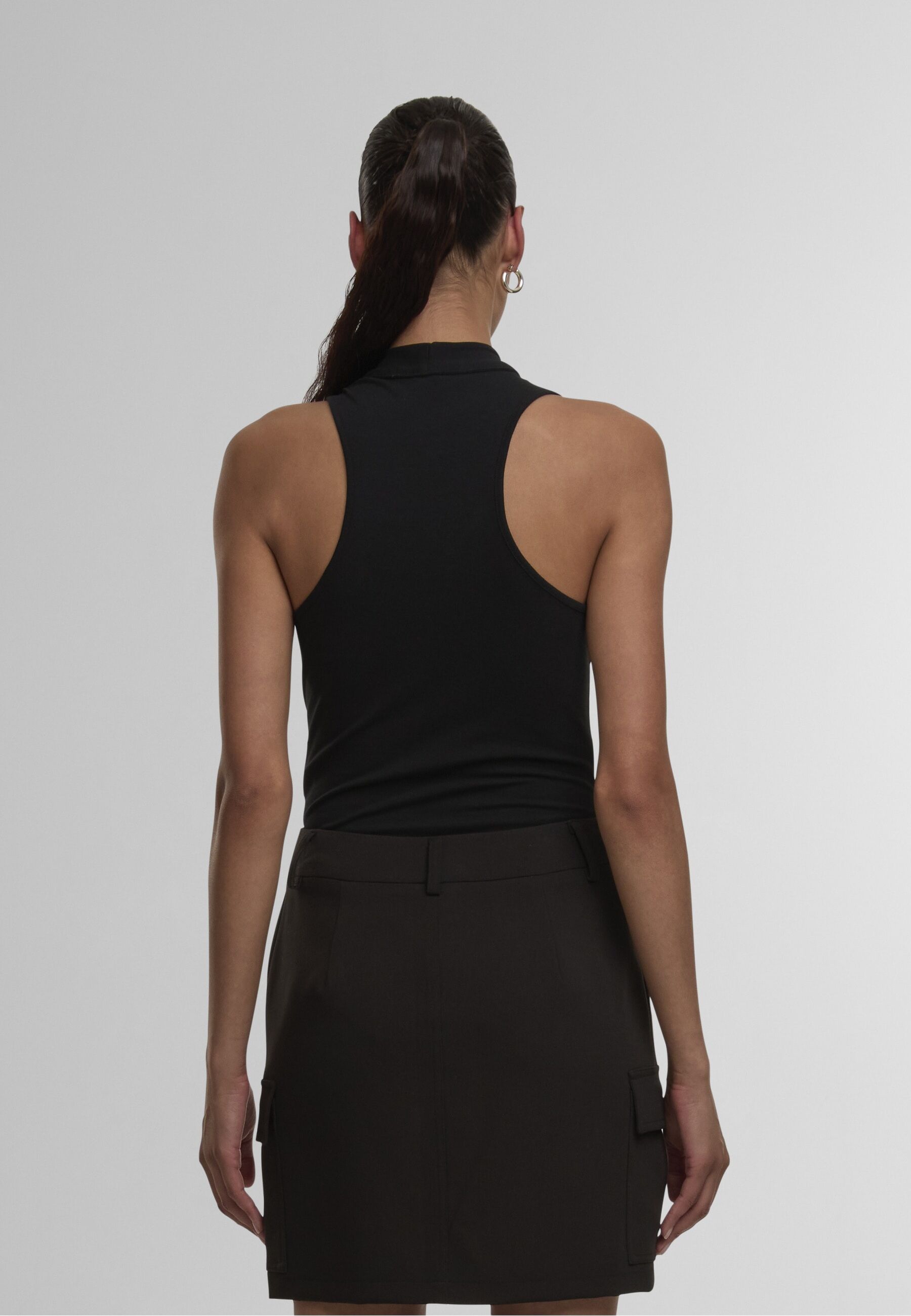 Body MISS TEE "Miss Tee Fly Away Ladies Sleeveless Turtleneck Body", Damen, Gr. XS, US-Größen, schwarz, 95% Baumwolle, 5% Elasthan, Bodys Body