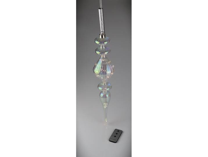LED Dekoobjekt AM DESIGN Glas-Zapfen irisierend, 20 Leuchten , transparent (irisierend), H:47cm L:9cm, Leuchten, LED Dekoobjekt, 9x47 cm