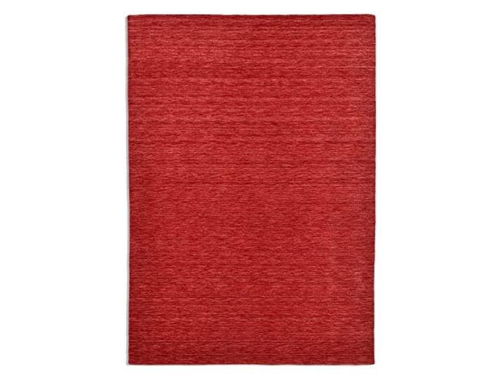 THEKO Teppich Holi aus 100% Schurwolle schlicht, zeitlos + modern handgewebt Farbe: Rot 60x90 cm