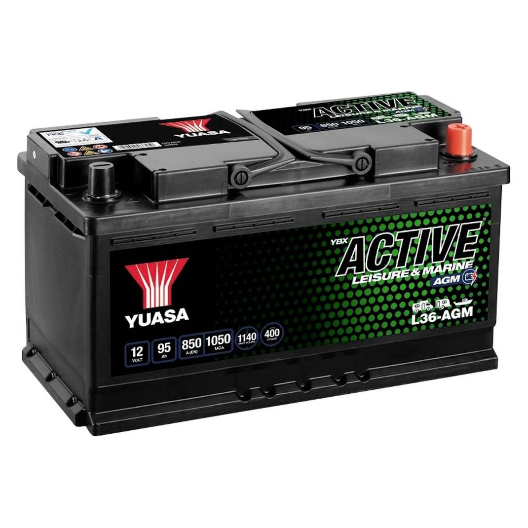 YUASA 12V 95Ah/850A Batterie 353x175x190 AGM (12 V) (L36-AGM)
