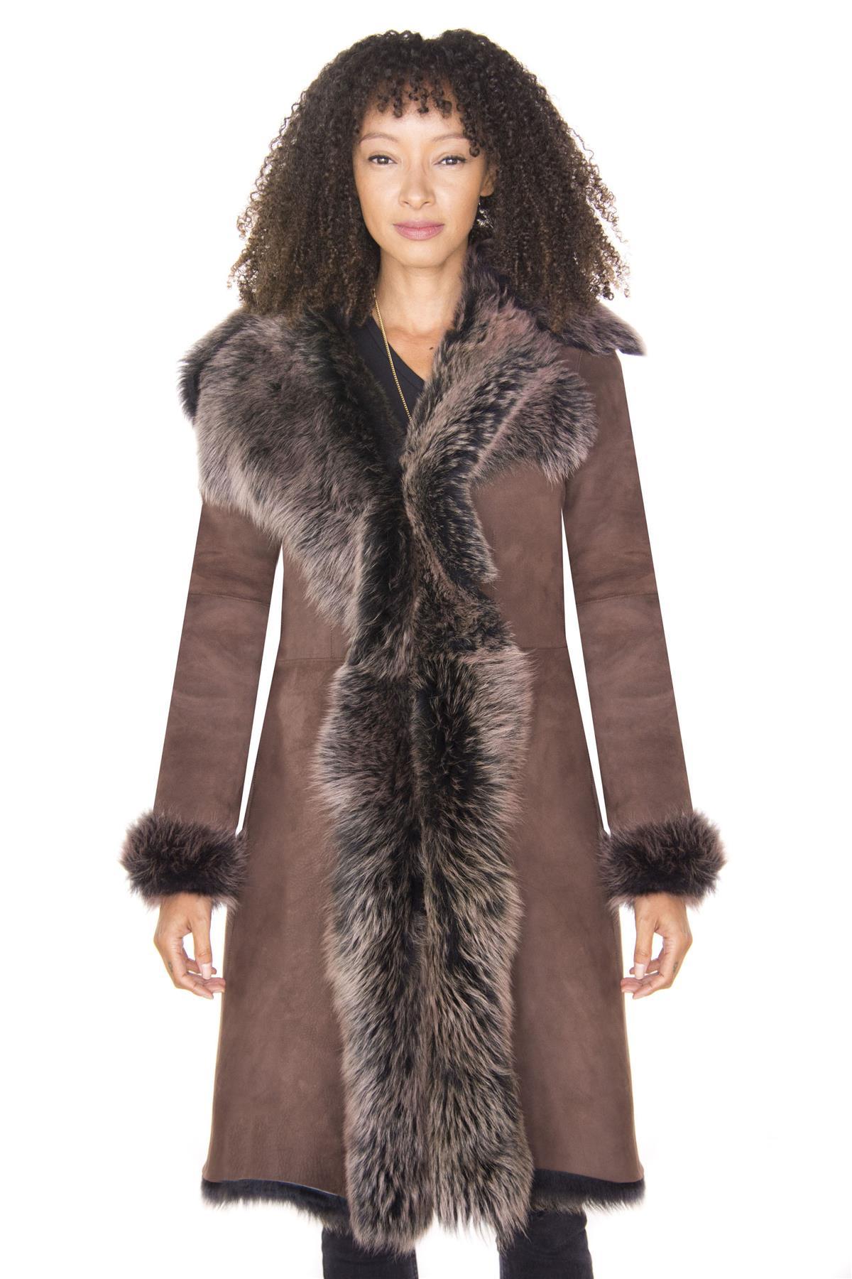 Damen-Trenchcoat aus Toscana-Schaffell-Wildleder-Tbilisi