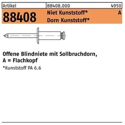 Reyher, Nieten, Blindniete R 88408 Flachkopf 5 x 12 Niet Kunststoff/Dorn Kunststoff