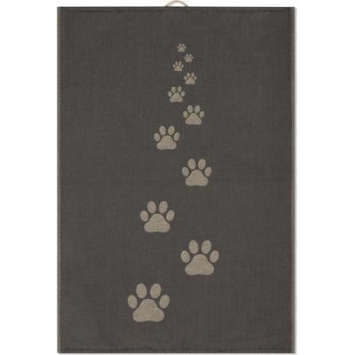 Geschirrtuch ROSS "Hundepfoten 3er-Pack", grau (anthrazit, natur), B:18cm H:4cm L:27cm T:4cm, 100% Baumwolle, Geschirrtücher, Geschirrtuch