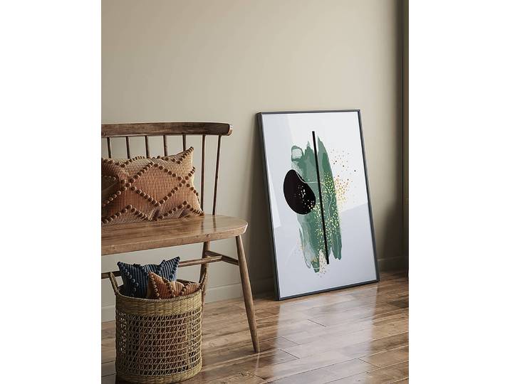 Bild Green Abstract Buche Massiv, lackiert Acrylglas Multicolor 63 x 83cm