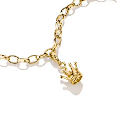 Charm-Einhänger THOMAS SABO "Kronen-Design, Schmuck-Anhänger für Charm-Armband - Original", gold (gelbgoldfarben), Charms, Damen, Metall