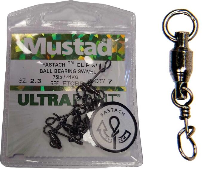 Mustad Fastach Clip W Ball Bearing Swivel-2.3