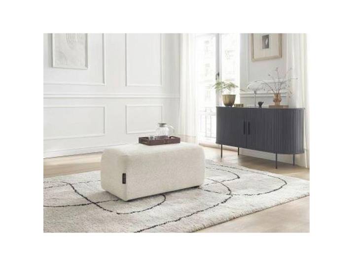 Hocker Atilla, Weiß, Kunststoff, rechteckig, 92x44x48 cm, Wohnzimmer, Hocker, Sitzhocker
