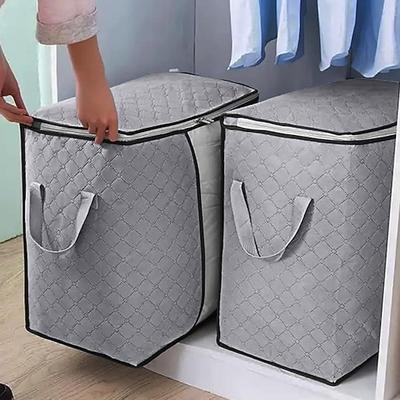 2er-Pack Unterbett-Aufbewahrungstaschen, strapazierfähig, mit Reißverschluss, wasserdicht, für den Umzug Reise-Aufbewahrungs-Organizer, faltbare, verstärkte Griffe für Kleidung, Bettwäsche, Decken,