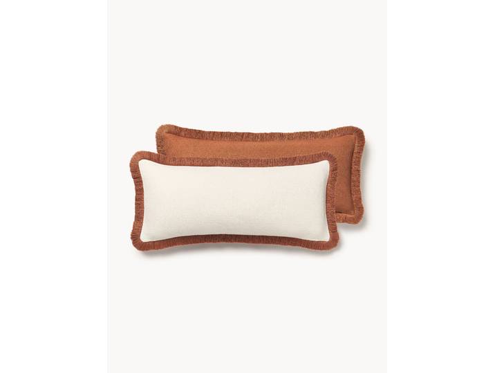 Housse de coussin réversible à franges Viona