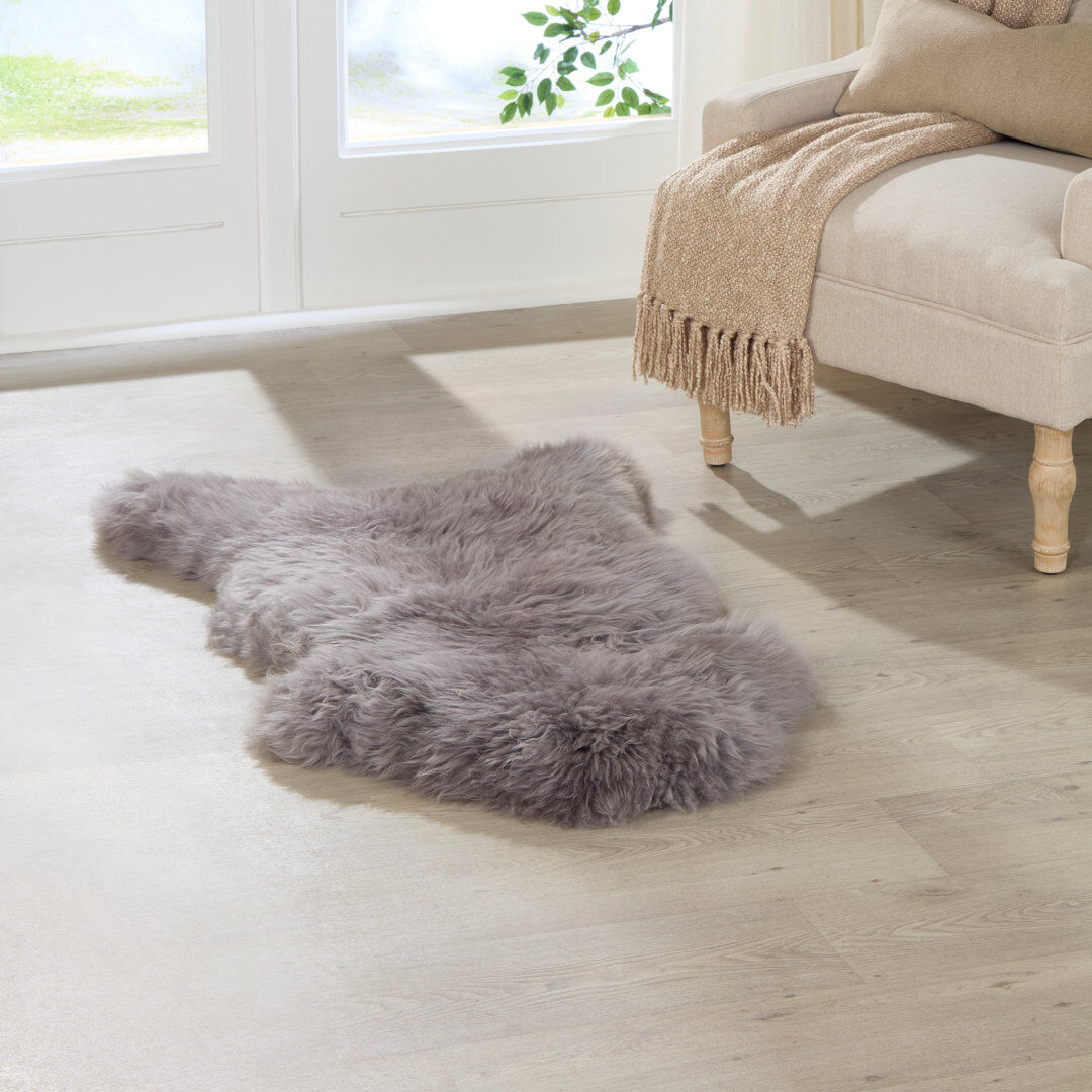 Fairmont Park Sheepskin Standard 60cm X 90cm Area Rug Gray 60cm W X 90cm L