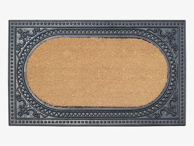 A1 Home Collections Natural Coir and Rubber Door Mat, Thick Durable Doormats for Indoor/Outdoor Entrance