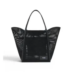 TOUS für Damen. 2002438451 Große natürliche Tulpe Mesh Mesh Großer Korb Handtasche schwarz (OSFA), Lässig, Masche