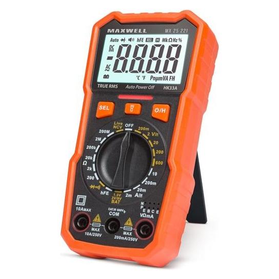 Maxwell & Williams Maxwell digitális multiméter - elem teszterrel + munkalámpa funkcióval, kompakt (25221) (Hand-Multimeter) (SZEGLO25221)