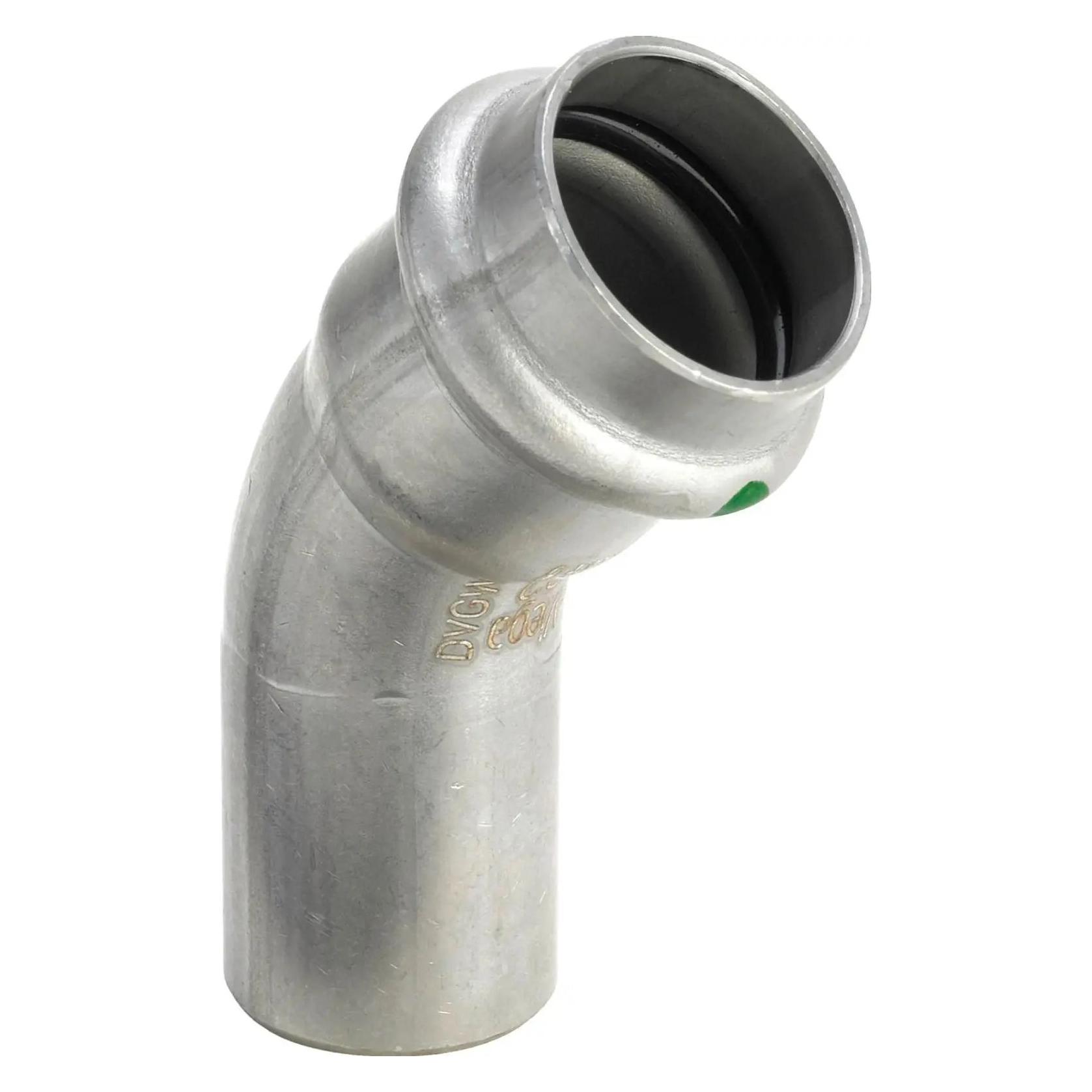 Viega Sanpress Inox Biegung 45° 42 Edelstahl/glänzend, 435431 (Pressverbindung) (435431)