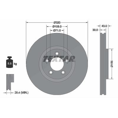 Textar Bremsscheibe [Hersteller-Nr. 92158703] für Jaguar, Daimler