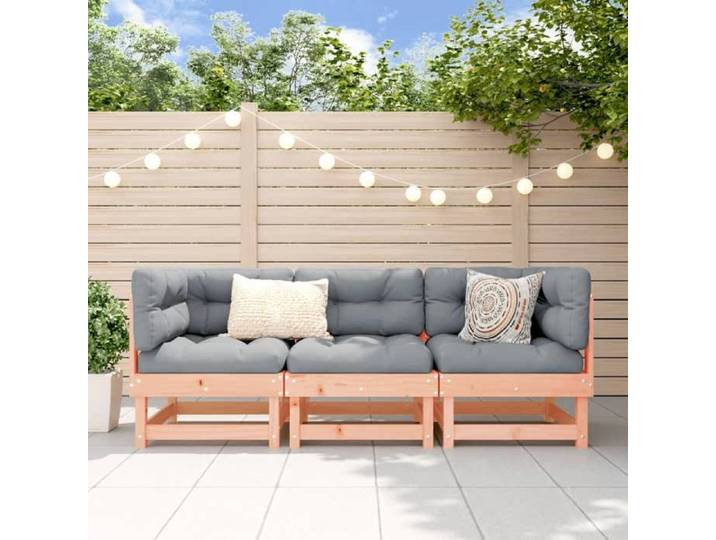 Salon de jardin (lot de 3) Design modulaire bois massif douglas - Petit canapé balcon LL2358