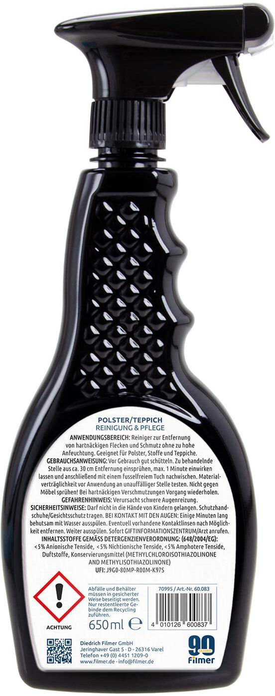 Filmer Textil/teppich-Reiniger Polster- Und Teppichreiniger [650 Ml] 60083 0.65l