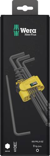 Wera 950/9 Winkelschraubendreher-Set 5/64 Zoll, 3/32 Zoll, 1/8 Zoll, 5/32 Zoll, 3/16 Zoll, 7/32 Zoll, 1/4 Zoll, 5/16 Zoll, 3/8