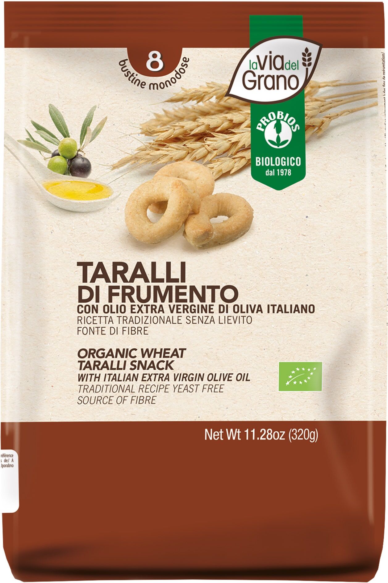 PROBIOS La Via Del Grano - Taralli Di Frumento 8 Sacchetti Da 40 Grammi 