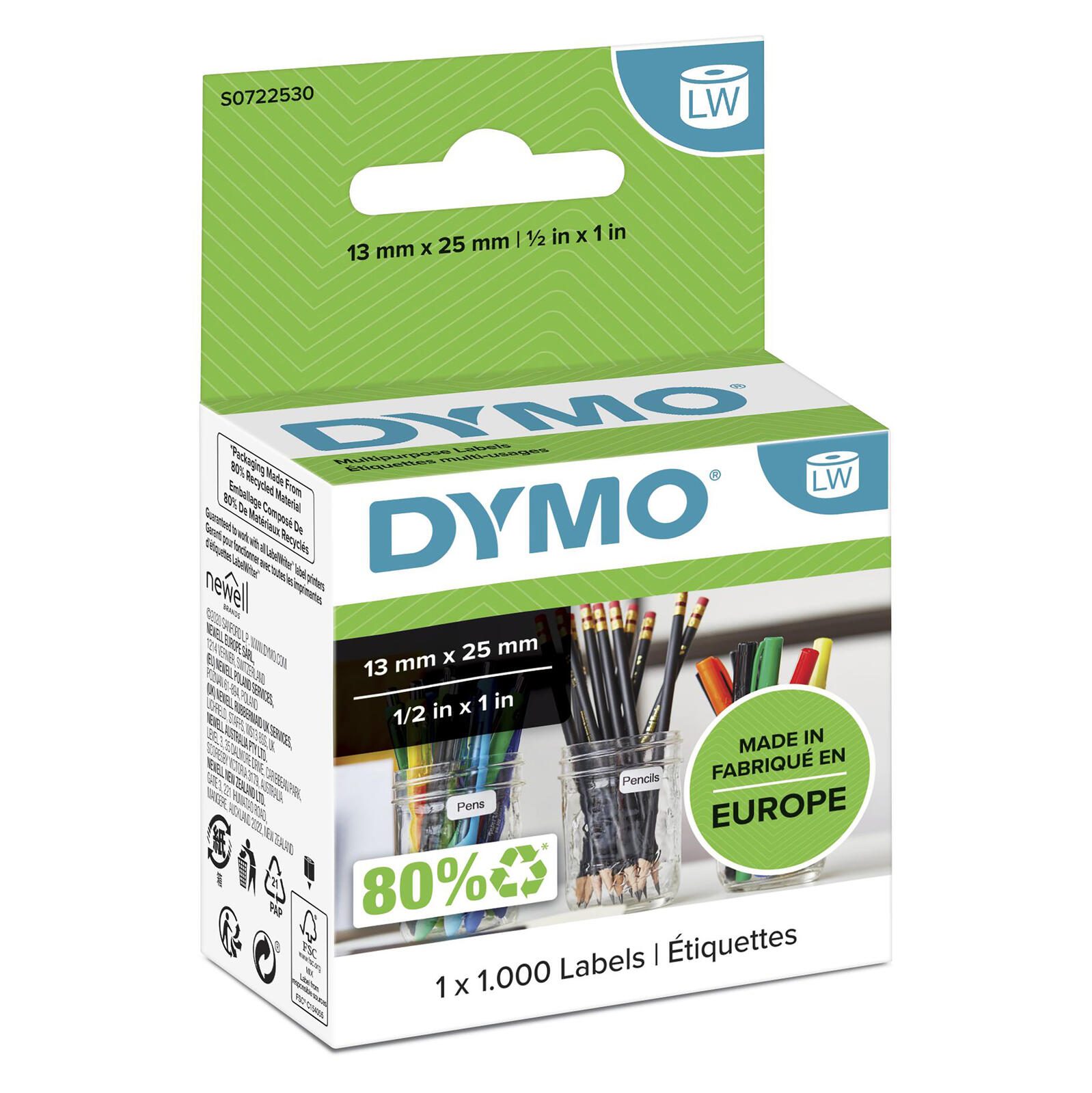 DYMO® Original Etikett für LabelWriter™, Vielzweck - weiss - ablösbar, 1 x 1.000 Etiketten S0722530