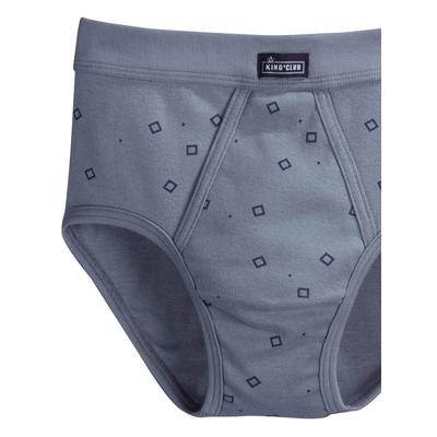 Slip KINGS CLUB, Herren, Gr. 6, 3 Stk., blau (sortiert), 100% Baumwolle, Unterhosen Slip