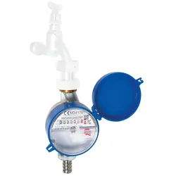 Zapfhahnzähler Eco Two in One einsetzbar für Kalt- und Warmwasser geeicht 2026 (Ausführung: L: 110mm 3/4'')
