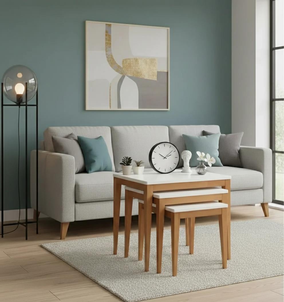 JVmoebel Moderne Witte Houten Salontafel