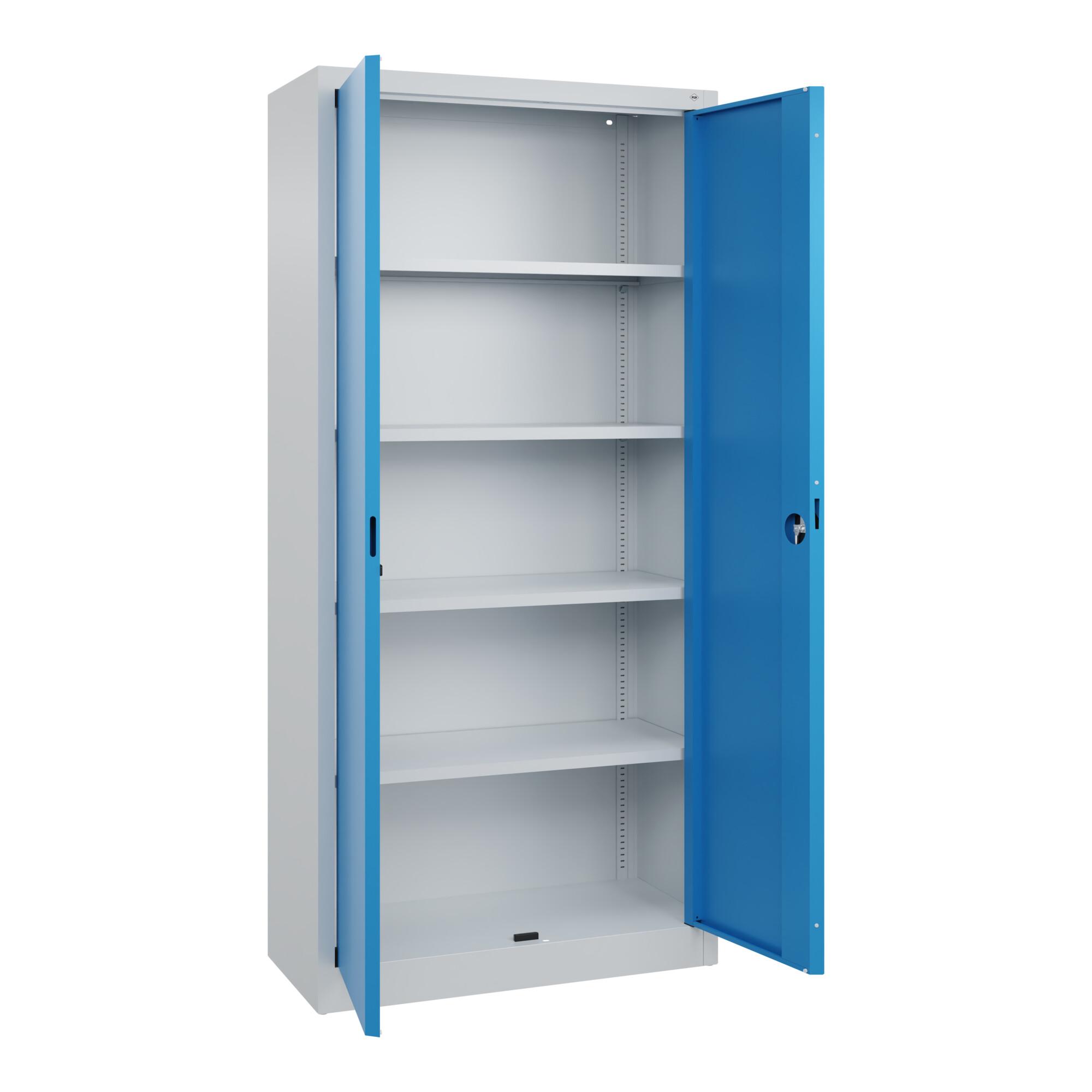 C+P Büro-Flügeltürenschrank Basis PLUS, 1950x930x400mm, 7035/5012 ; C + P Möbelsysteme (0130287-350|S10001)