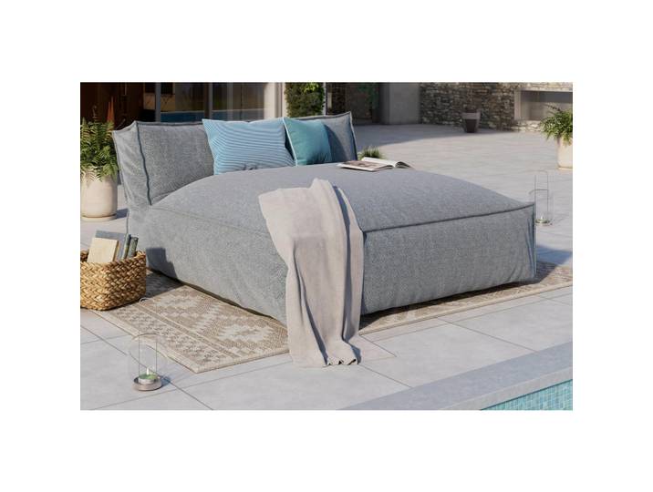 Ambia Garden Loungesofa, Grau, Textil, 146x80x175 cm, wetterbeständig, regenabweisend, lichtecht, Gartenmöbel, Loungemöbel, Outdoor-Sofas