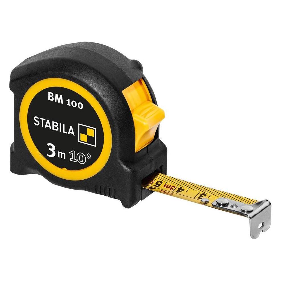 Stabila Taschenbandmass BM 100, cm/inch-Skala (3 m) (19569)