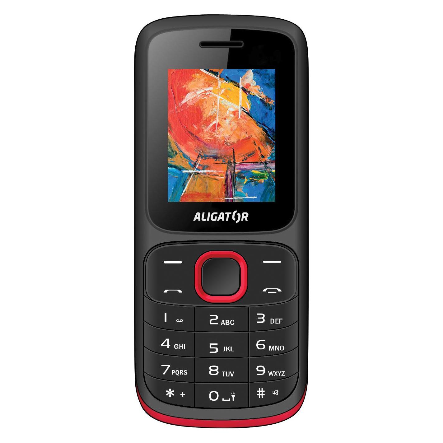 Aligator D210 (1.8") Black, Red Senior phone (1.80", 2 Mpx) (AD210BR)