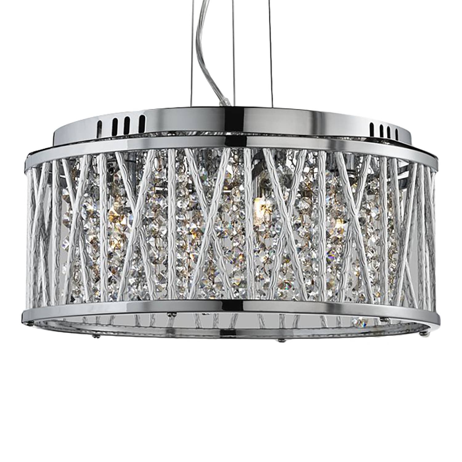 Searchlight Elise Design Hanglamp Zilver met Glas en Metaal Ø 35 cm