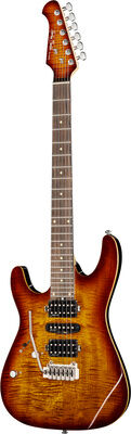 Harley Benton Fusion-III LH HSH EB FBB Trans Flamed Bengal Burst Hochglanz