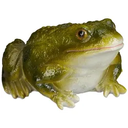 Relaxdays 10 x Gartenfigur Frosch Kunststein grün Weiß,Dunkelgrün,Schwarz