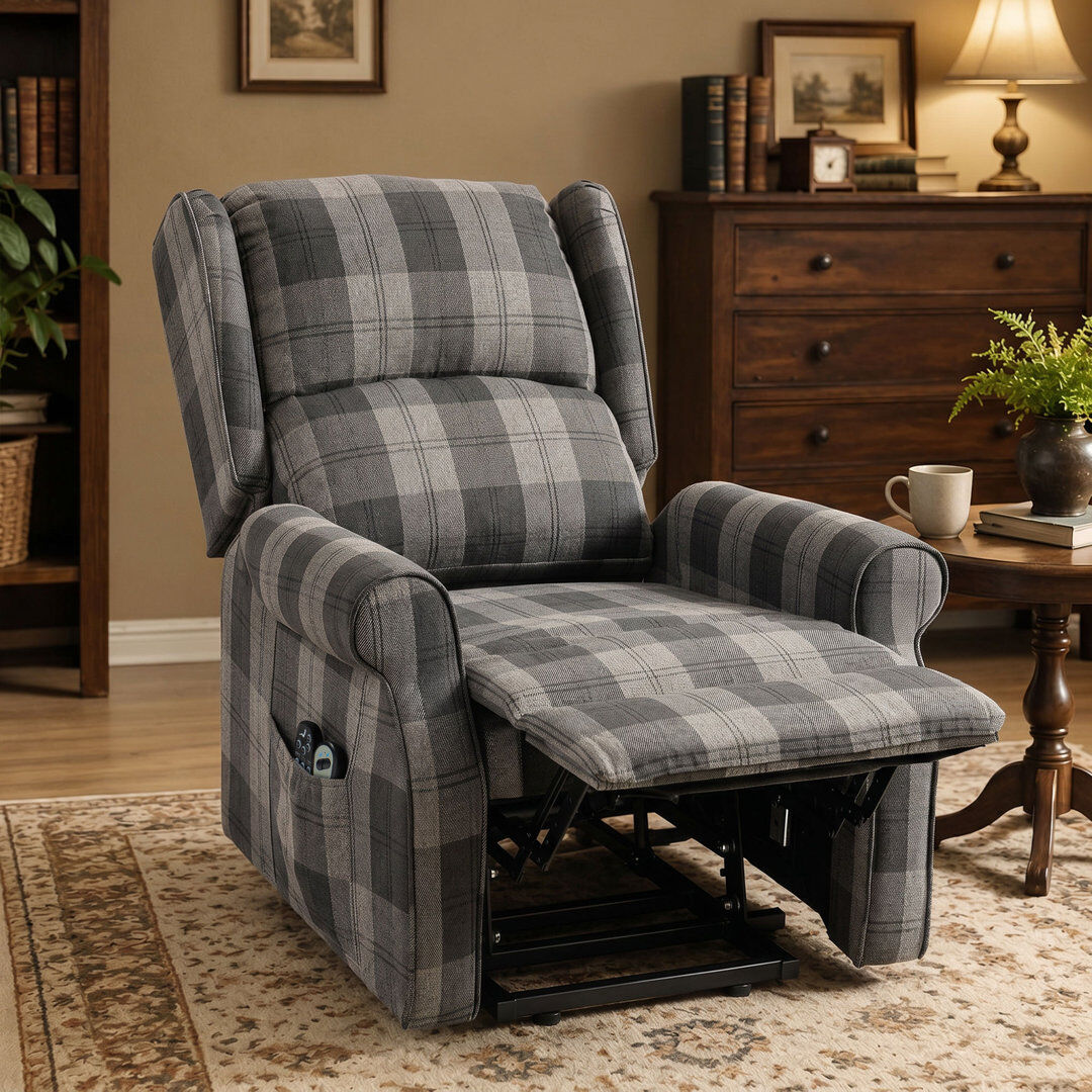 Rebrilliant HOMCOM Power Lift Recliner Chair with Massage and Heat, Grey Grey 105cm H X 81cm W X 88cm D