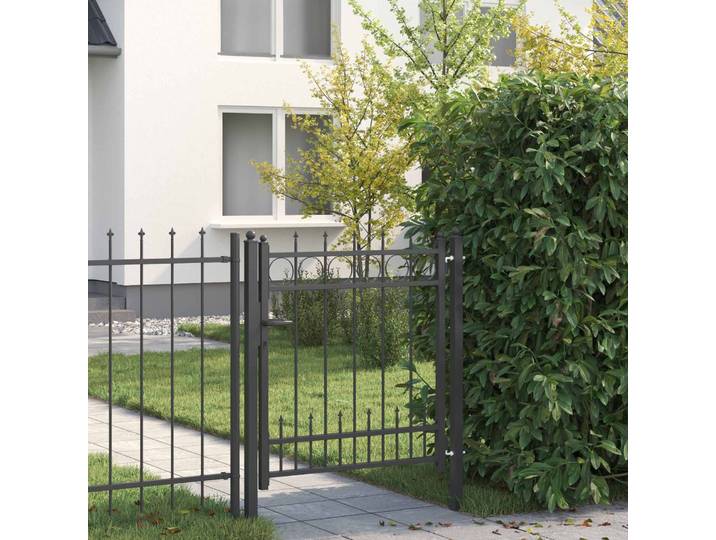 vidaXL Zauntor HORST Stahl Schwarz Abschließbar