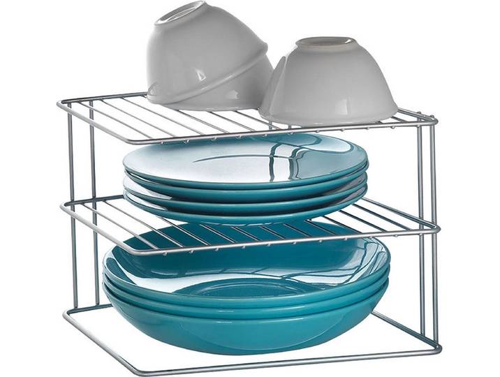 Metaltex - Bordenrek - Keukenkastrek - Zilvergrijs - 25x25x19 cm - 5 jaar garantie