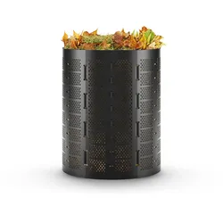 Gartenkomposter 400L Kompostbehälter für Bioabfälle Laub und Gras mit Belüftung UV-beständig TQ-K09075BOX