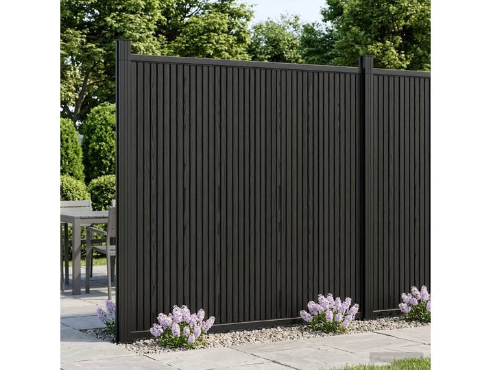 vidaXL Zaunelement 10 stk. 1755 x 186,5 cm WPC und Aluminium Schwarz